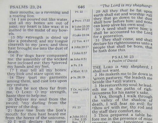 Double Column Bible Text Layout; Each Verse Is Its Own Paragraph