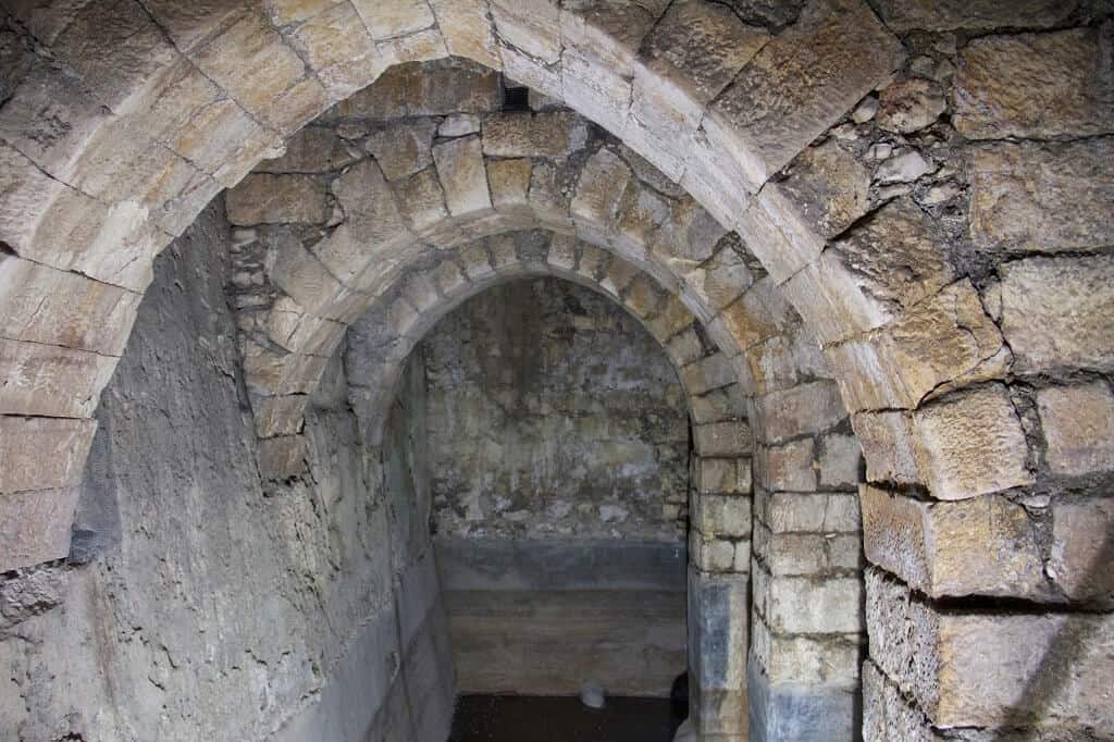 A view of the arches over the Pool of Bethesda, Jerusalem, where Jesus healed the paralyzed man (John 5:2–9).