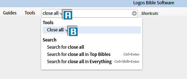 Logos bible software shortcuts