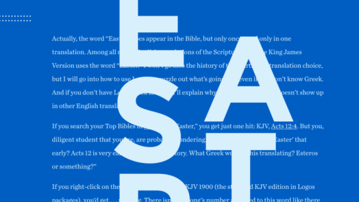 the word Easter on a blue background
