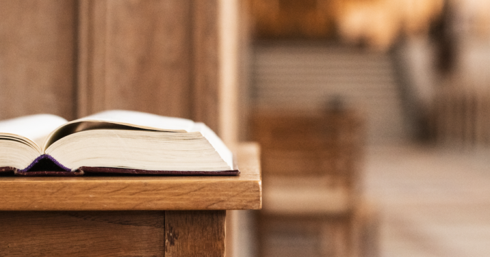 Open Bible in the pulpit