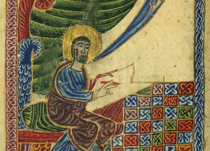 Illuminated Armenian Gospel Evangelist portrait of St. Luke by Aristakes  Walters Manuscript W. fol. v x