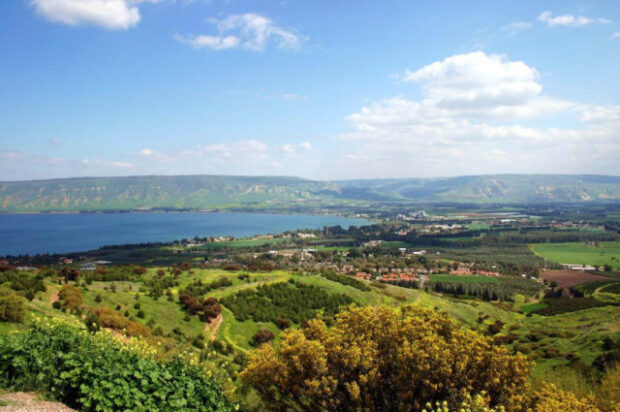 A view of Capernaum from the Mount of Beatitudes.