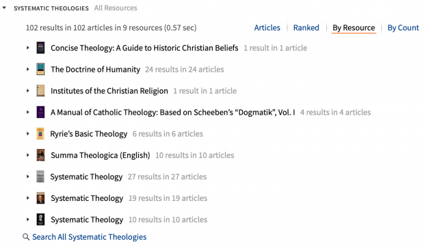 image showing steps for doing systematic theology in Logos