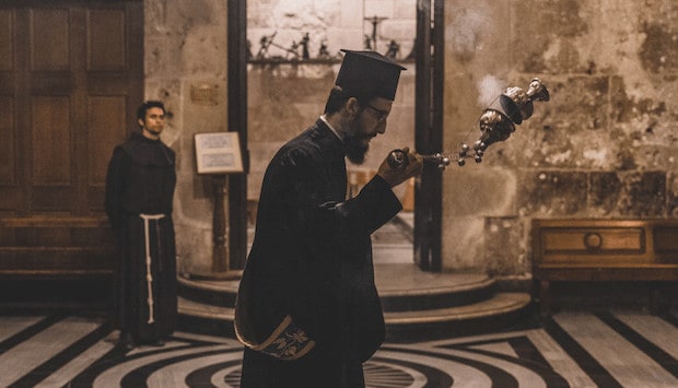 priest inside an orthodox church