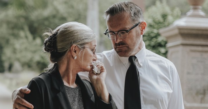 Pastor caring for a grieving woman for a post about pastoral empathy