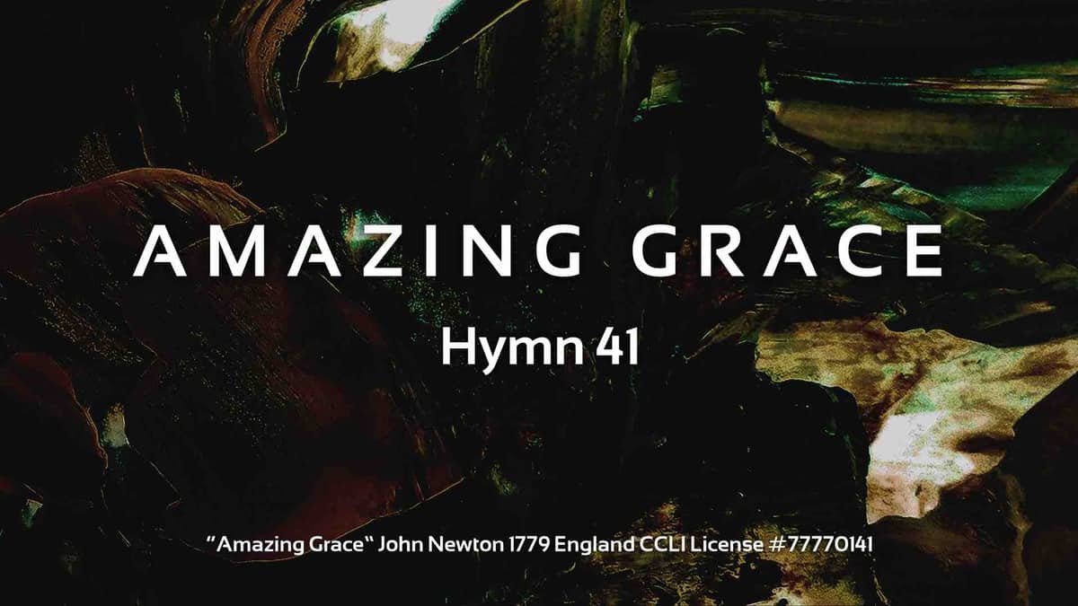 church slide for Amazing Grace song title with two different fonts