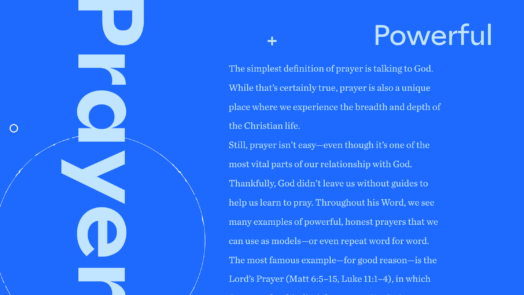 Prayer and powerful in large text with part of the article about honest and powerful prayers
