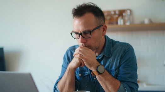 man on computer for a post about the resurrection