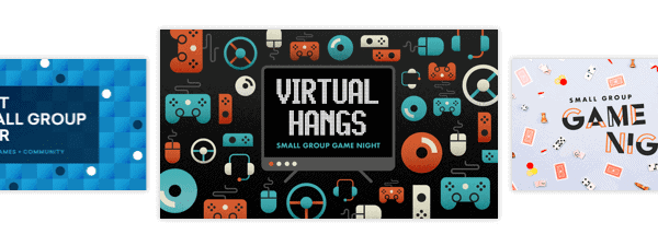 Slide examples for small group virtual game night, small group prayer, and more