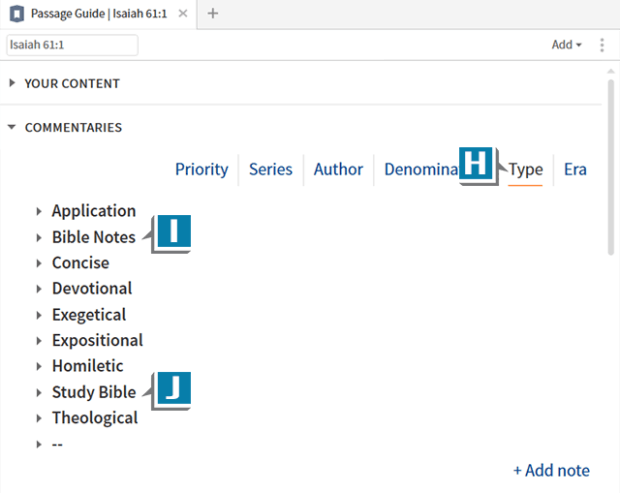 image showing Logos commentaries guide section