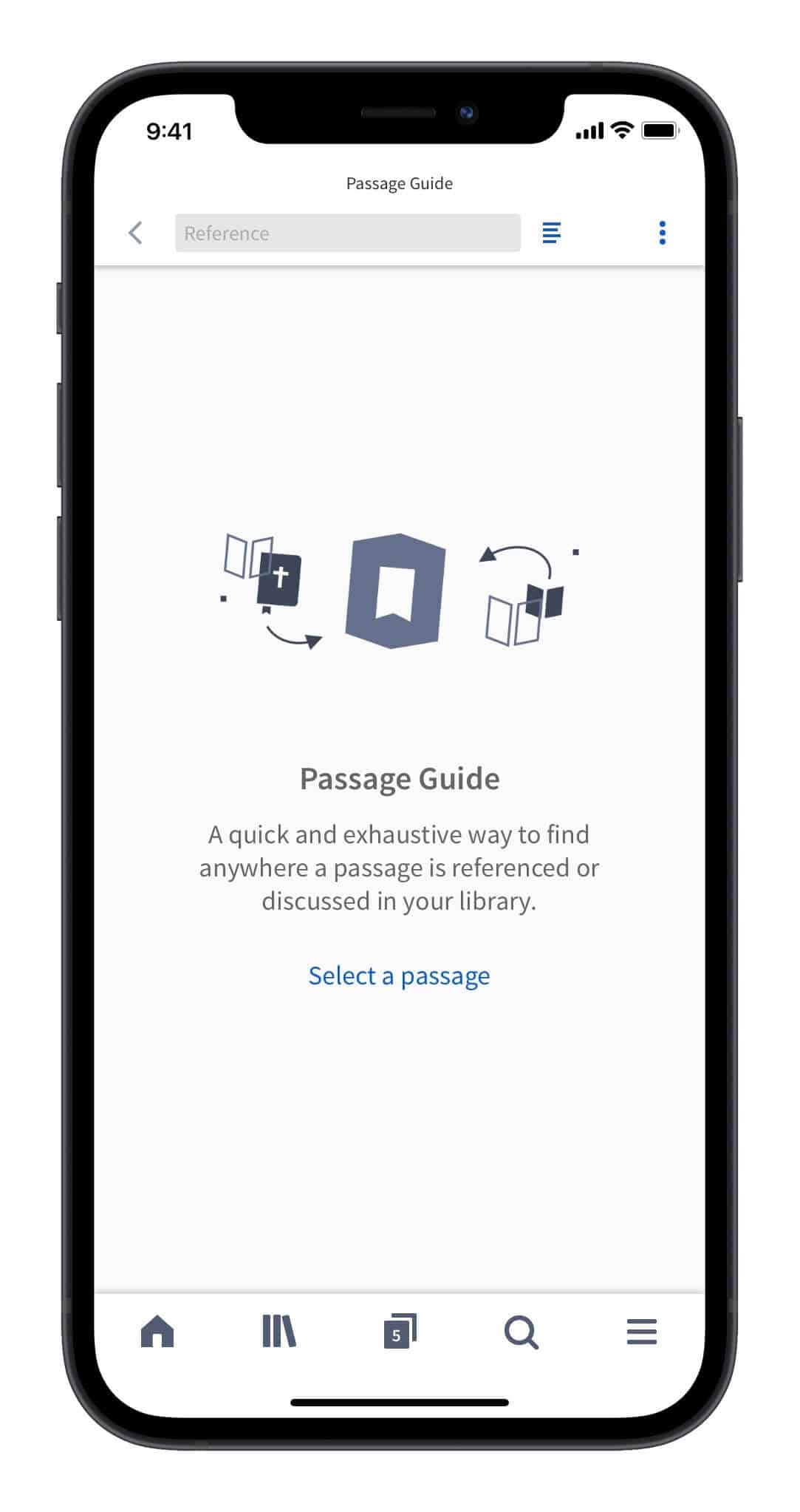 screenshot showing the Passage Guide in the Logos Mobile App
