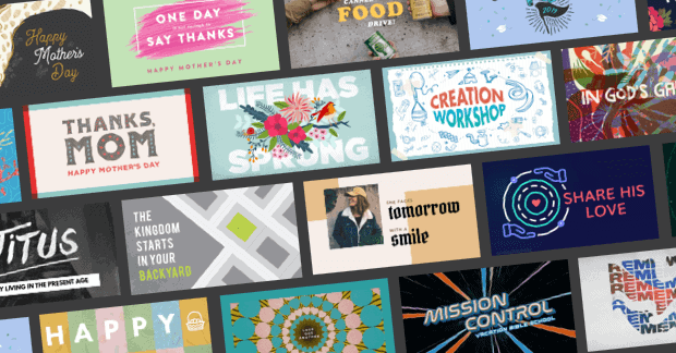 March  Pro Media Blog Header with Easter and Mothers Day Church Graphics