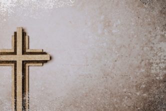 cross on neutral background, header image for Easter worship songs and hymns