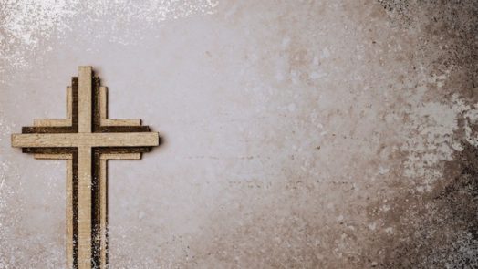 cross on neutral background, header image for Easter worship songs and hymns