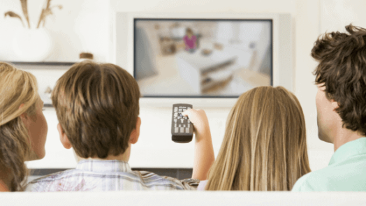 family watching tv  x