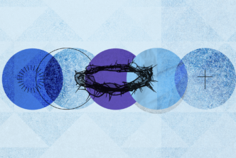 crown of thorns on blue background to represent Good Friday