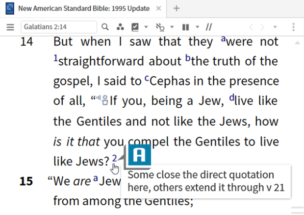 Footnote in Bible passage