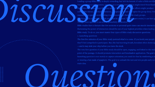The words Discussion Questions in large script font and a portion of the article text can be seen in the center.