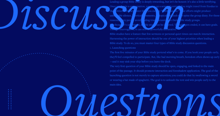 The words Discussion Questions in large script font and a portion of the article text can be seen in the center.