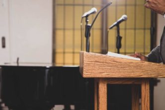 pastor preaching sermon he will reuse later