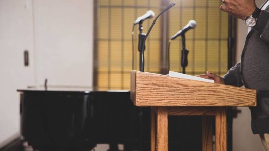 pastor preaching sermon he will reuse later