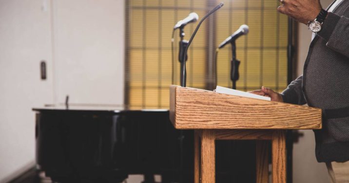 pastor preaching sermon he will reuse later