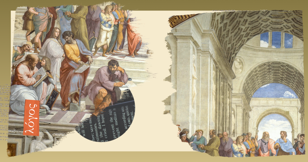 paintings of Greeks and the word logos