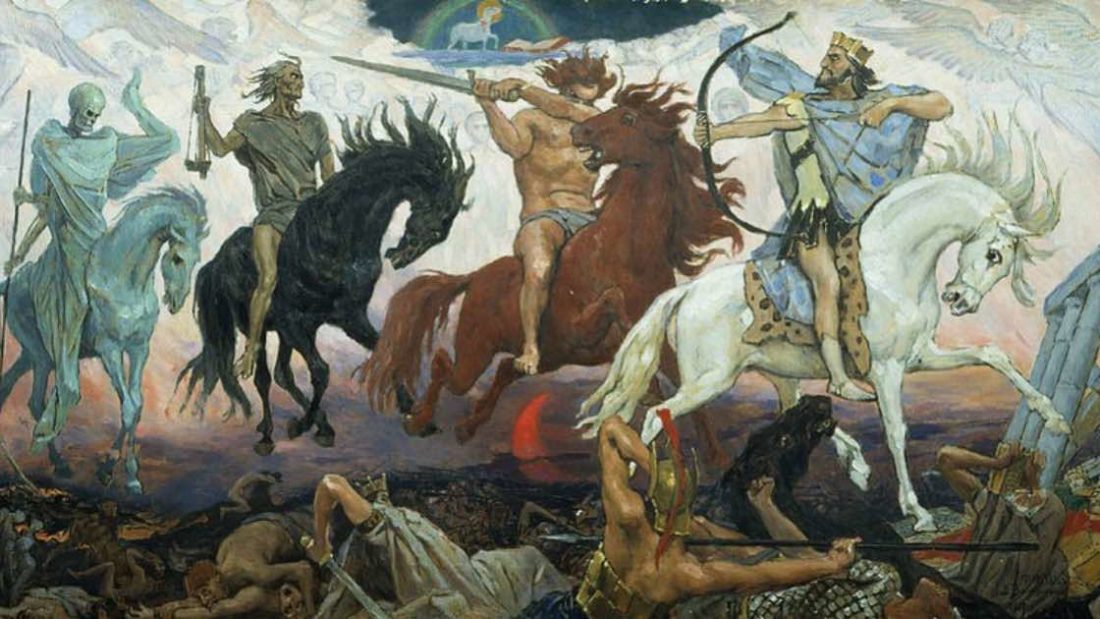 painting of the four horsemen from eschatoloty