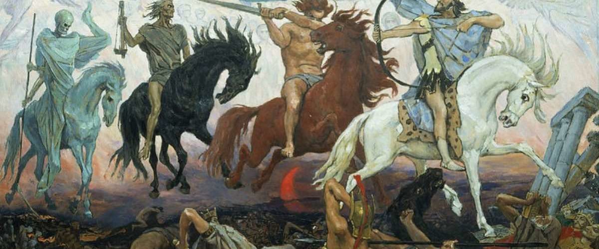 painting of the four horsemen from eschatoloty