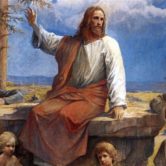 painting of Jesus teaching, header image for what does logos mean post