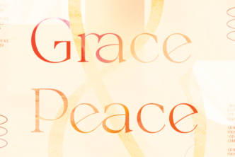 the words grace and peace on a light background