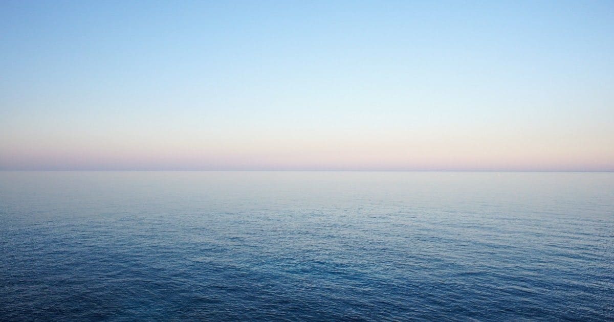 still ocean representing the sea of glass in Revelation 15