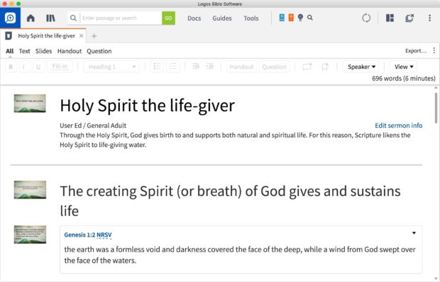 Use the Sermon Starter Guide for learning how to write a sermon.