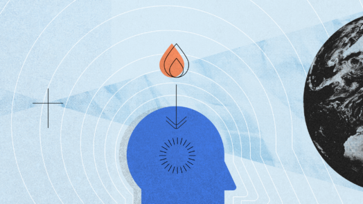 illustration of person's head with flame above it to picture Pentecost