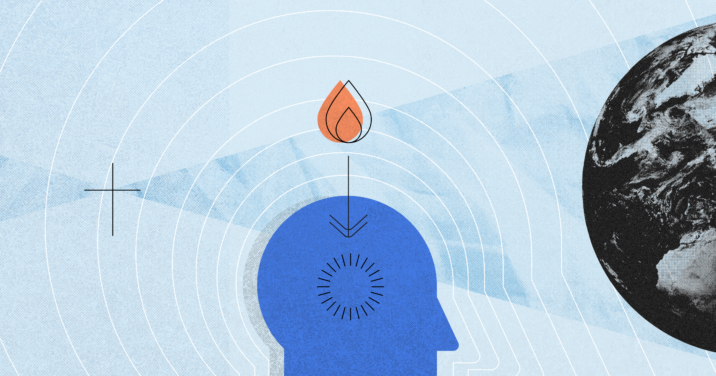 illustration of person's head with flame above it to picture Pentecost