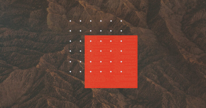 Red square and dots with brown background