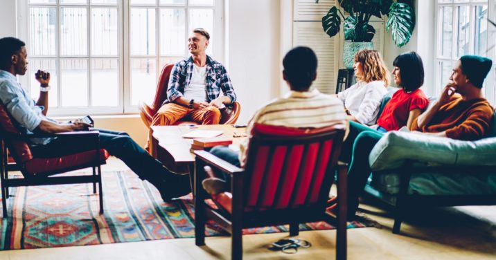 small group doing a Bible study in a living room