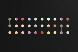 multicolored dots against a black background, similar to the cover of Text and Paratext book