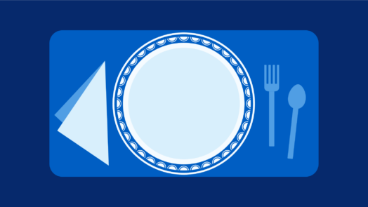 graphic of an empty plate to represent fasting