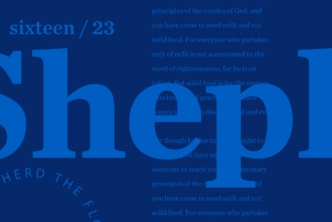 A graphic of the word shepherd