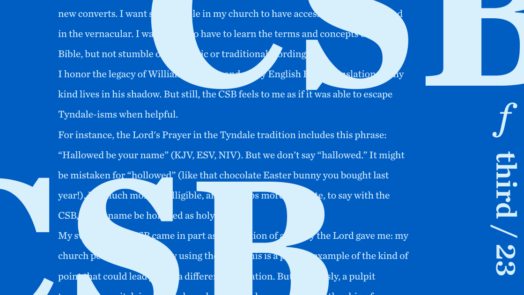 CSB against a blue background of Bible text