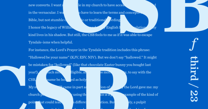 CSB against a blue background of Bible text