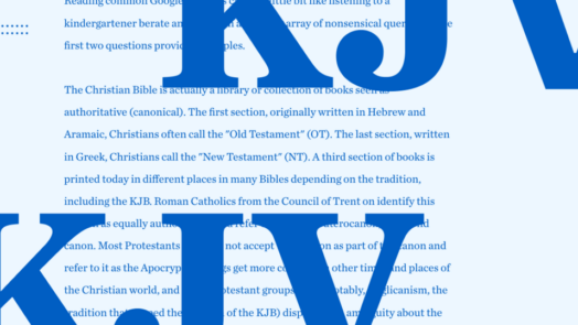 The letters KJV with content from the article behind