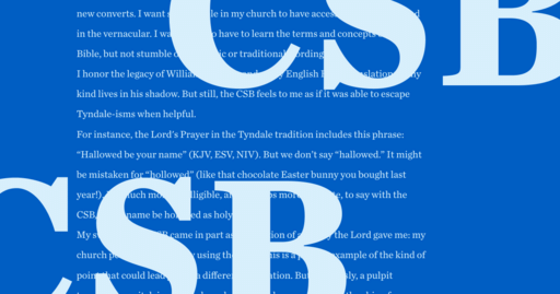 CSB against a blue background of Bible text