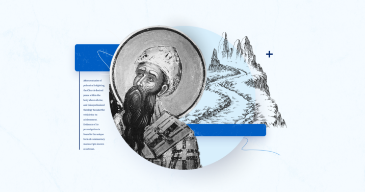 Image of Cyril of Alexandria and a trail leading past him