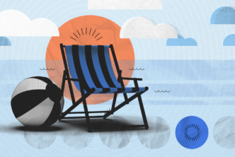 graphic of beach chair and illustration representing sabbath