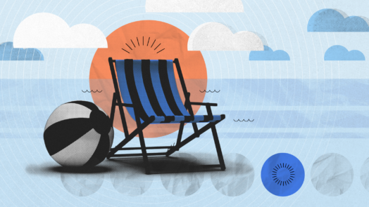 graphic of beach chair and illustration representing sabbath