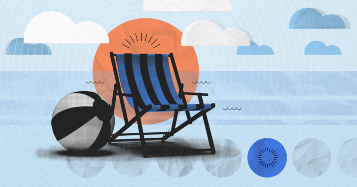 graphic of beach chair and illustration representing sabbath