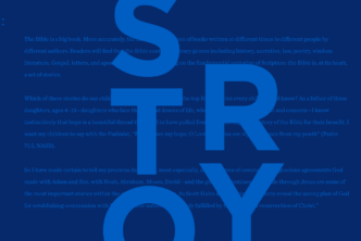 Graphic featuring text from the article and the word "story"